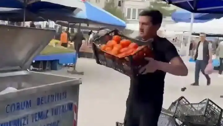 Domatesleri Çöpe Dökerek Rekor Cezayla Karşılaşan Pazarcı Şokta!