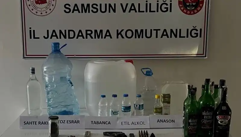 Samsun'da Dev Sahte İçki Operasyonu: Yüksek Miktarda Ele Geçirildi
